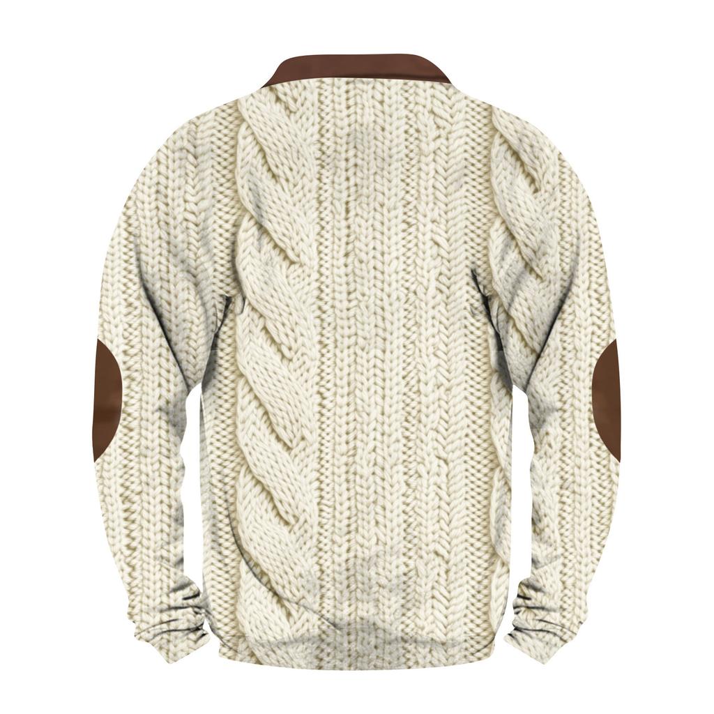 Męska bluza retro casual z nadrukiem gradientowym