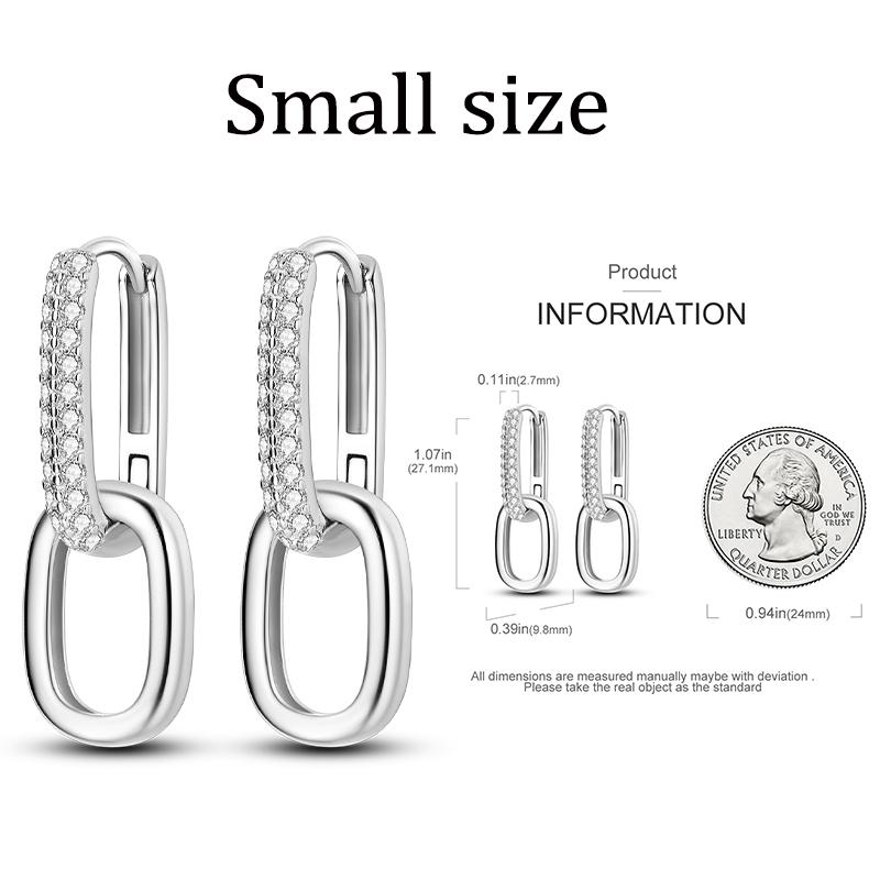 Hoop Earring Copper Original Earring For Woman Star Clover Zircon Pendientes Fine Jewelry