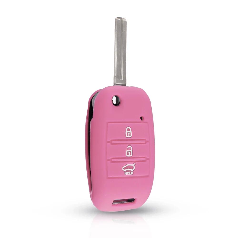 KEYYOU 3 Buttons Silicone Car Key Cover Case For KIA Sid Rio Soul Sportage Ceed Sorento Cerato K2 K3 K4 K5