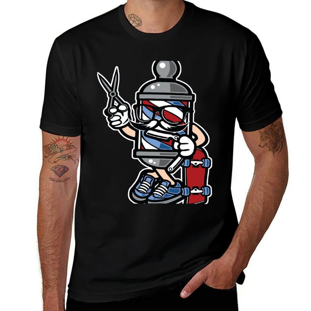 Barber Skater Style Tshirt Casual Streetwear Short Sleeve Tee