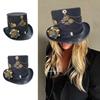 Steampunk Top Hat with Goggles Halloween Metal Gear Decor Hat Gothic Cosplay Magician Hat Unisex Jazzs Hat