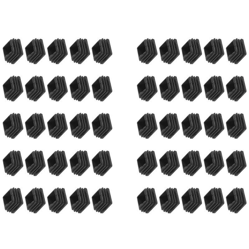 Good-Chair Leg Plastic Blanking End Cap Square Tube Insert Black 20Mmx20mm 50Pcs