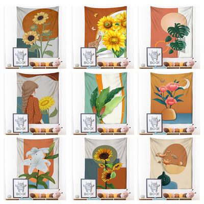 Ölgemälde Wandteppich Hängen Blume Böhmischen Ins Stil Kunst Hippie Tapiz Moderne Mädchen Schlafsaal Wohnkultur