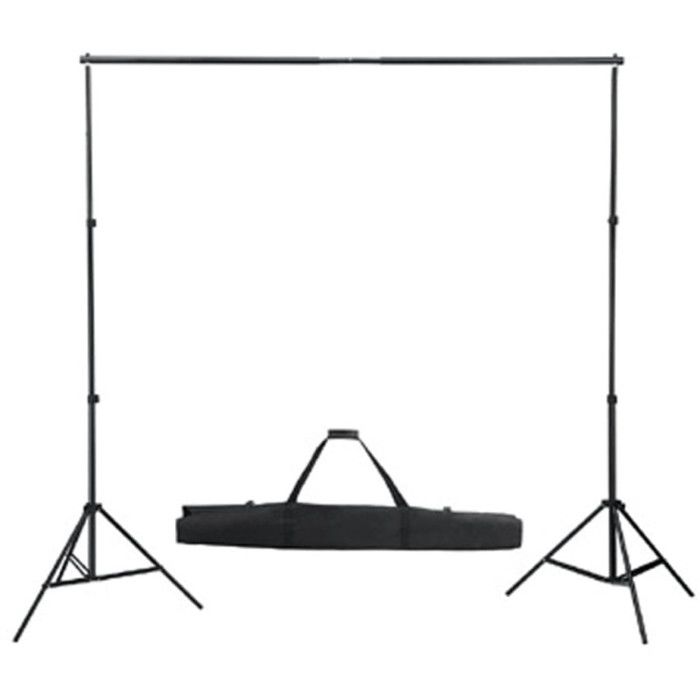 VidaXL Système de support de toile de fond 300 x 300 cm Noir