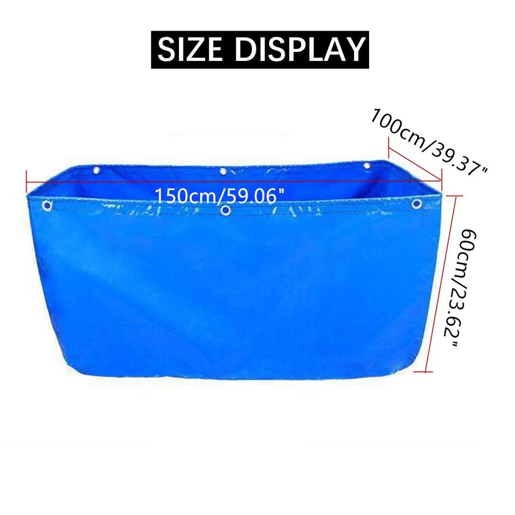 Foldable Waterproof Outdoor Blue Pool Fish Tank Pond 1x1.5x0.6M PVC Coated Banner Anti-UV Swimming Pool Blue Movable Blue Coated Banner