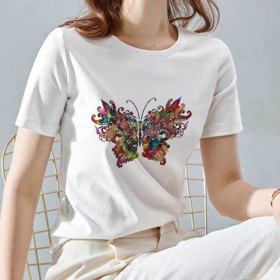 Heat Transfer Decal Washable DIY Easy To Use Butterfly Pattern Thermo Stickers Clothing Patch Applique Sewing Tool