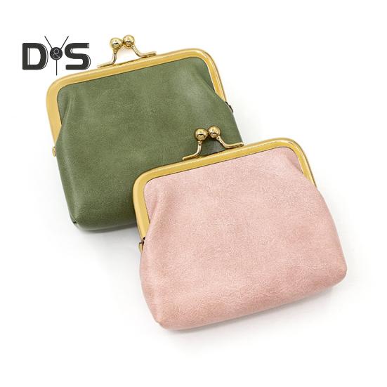 Mini Vintage Coin Purse Faux Leather Kiss Lock Change Pouch Portable Wallet Multi-purpose Keys Earphones Trinkets Lipstick Cosmetic Accessories