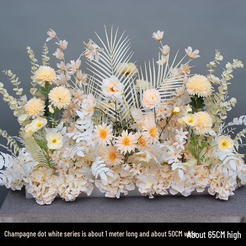 Large Wedding Aisle Runner with Silk Eucalyptus Flowers