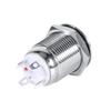 12mm Circle LED Waterproof Metal Momentary Push Button Switch High Flush 4 Pin 1NO