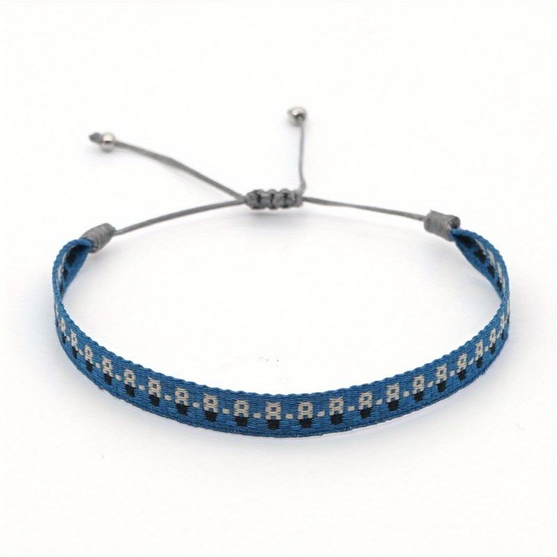 Boho Handmade Woven Ribbon Bracelet - Vintage Korean Japanese Style, Perfect for Casual Vacation Outfits