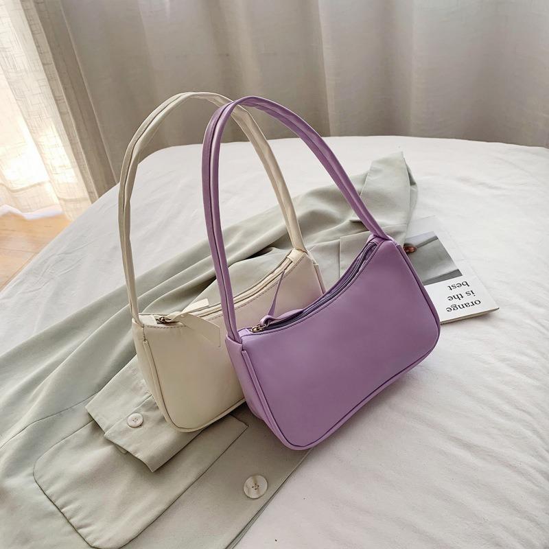 Small yellow bag summer new design retro simple armpit bag portable small bag baguette bag