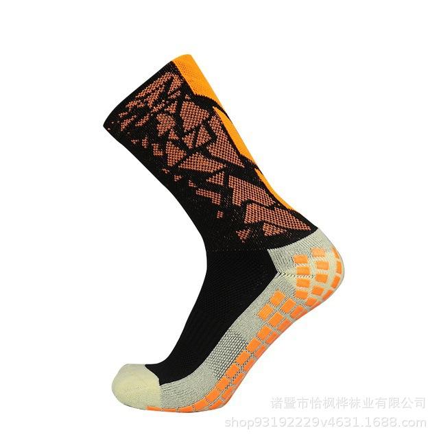 Men's Mid-Calf Professional Football Socks with Extra Thick Anti-Slip Terry Sole - Wear-Resistant Long Socks
