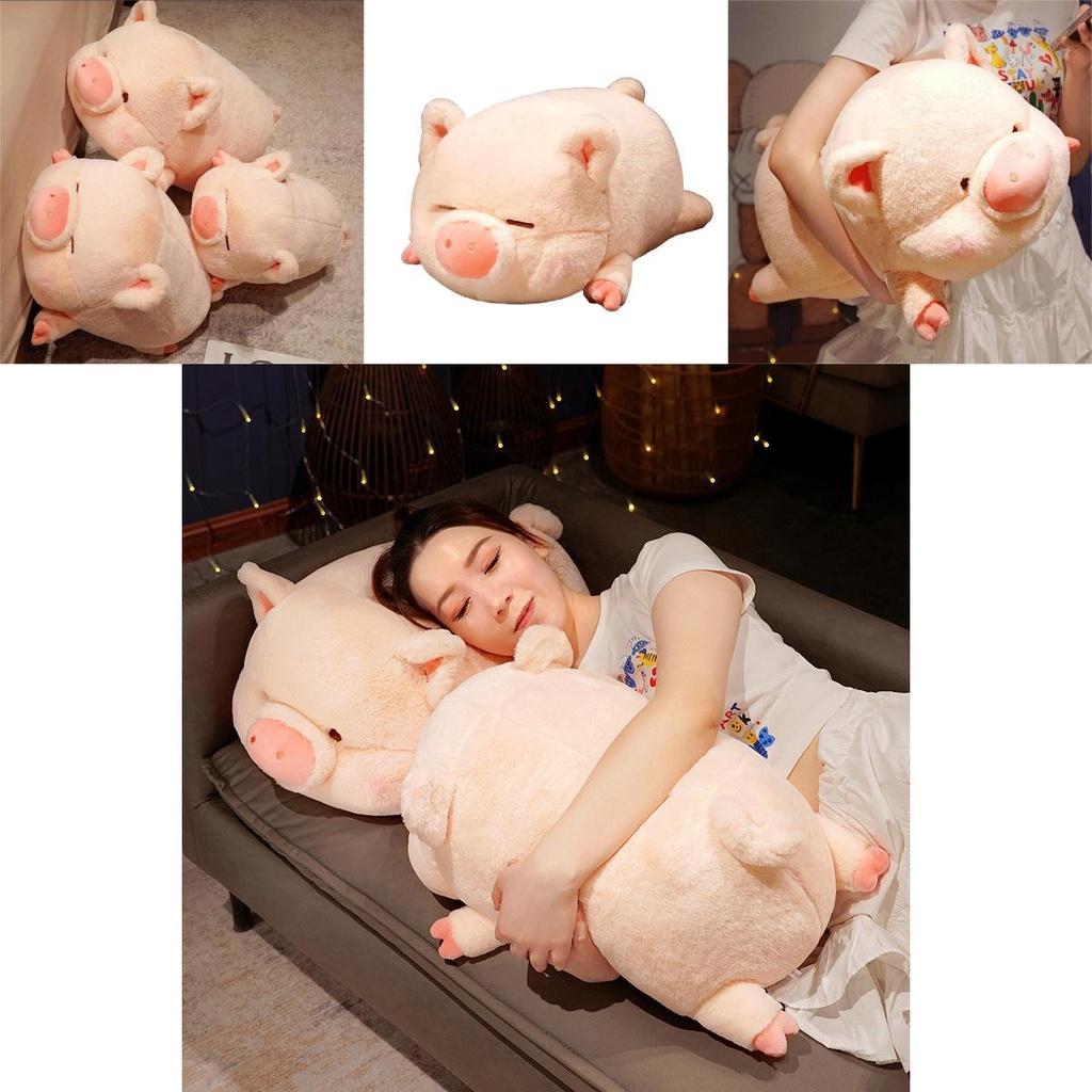 Jucărie de pluș drăguță în formă de porc roz, pernă pentru fete și copii, pluș scurt și umplutură din bumbac PP, 40x22x20cm