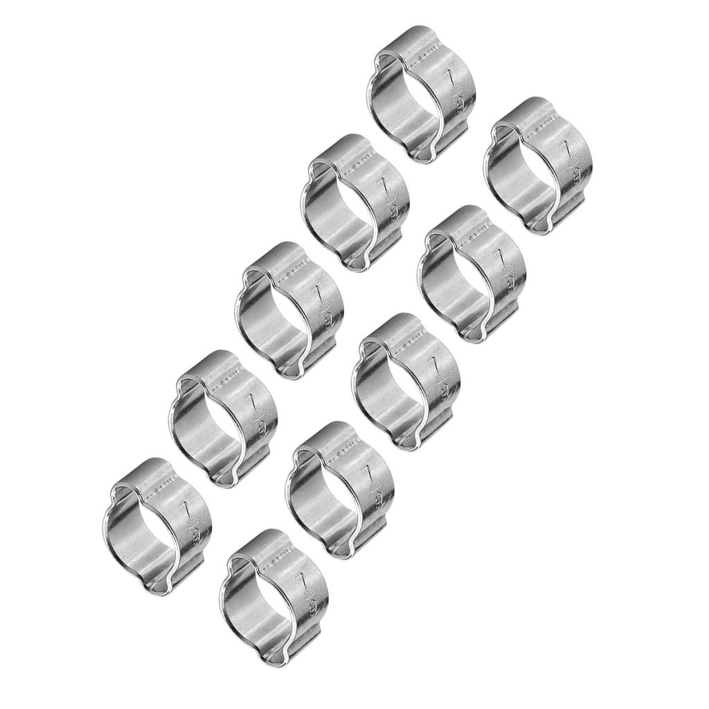 10pcs Zinc Plated Iron Galvanized Two Ear Hose Clamp 5‑23mm for Fule Petrol Pipe Tube