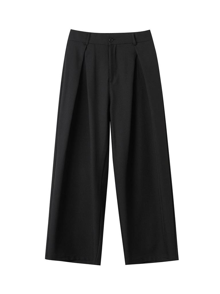 Men's High-end Wide-leg High-waisted Drape Pants for Early Spring 2026 - Casual Straight-leg Style