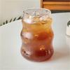 1pc Transparant Drinking Glass Cup Wave Shape Iced Coffee Tumbler Cup Juice Milk Tea Mug Drinkware Water Glasses Ripple Mug