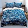 White snowflakes on blue. Bedding sets Duvet cover sets Duvet covers Pillowcases(1 * Duvet Cover 2 * Pillowcases without duvet insert)