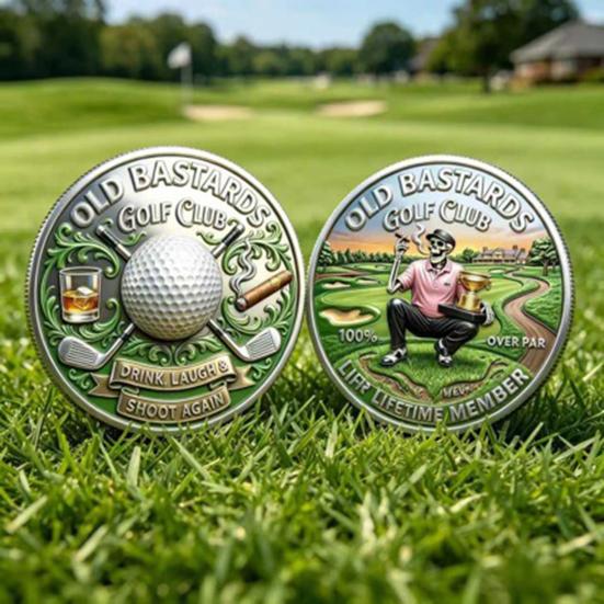 Commemorative Golf Coin Old Bastards Golf Club Member Coin Metal Badge