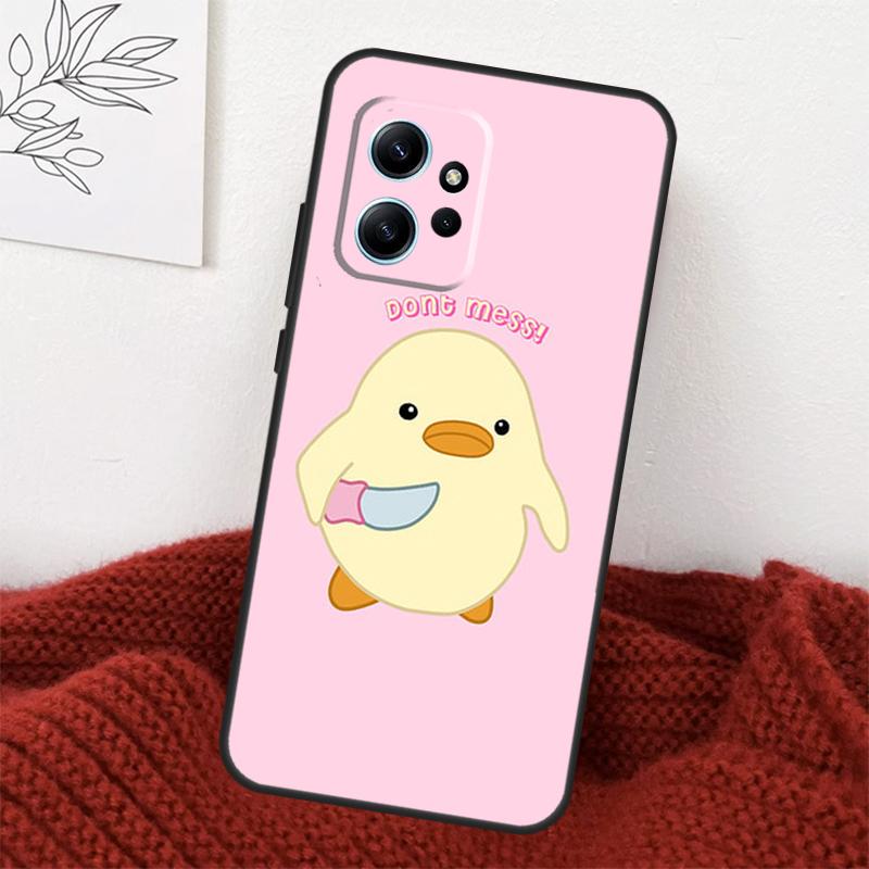 Cartoon Duck Knife Case For Xiaomi Redmi Note 14 13 10 11 12 15 Pro Plus Cover For Redmi 15 14C 12C 10C 13C 15C