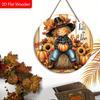 Garden decorations,autumn harvest festival decorations,wooden hanging decorative signs,Little girl and pumpkin pattern,2D flat products