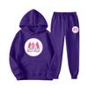 New European and American sweater sweatpants two-piece set loose casual hooded sweater set printed drawstring sweater