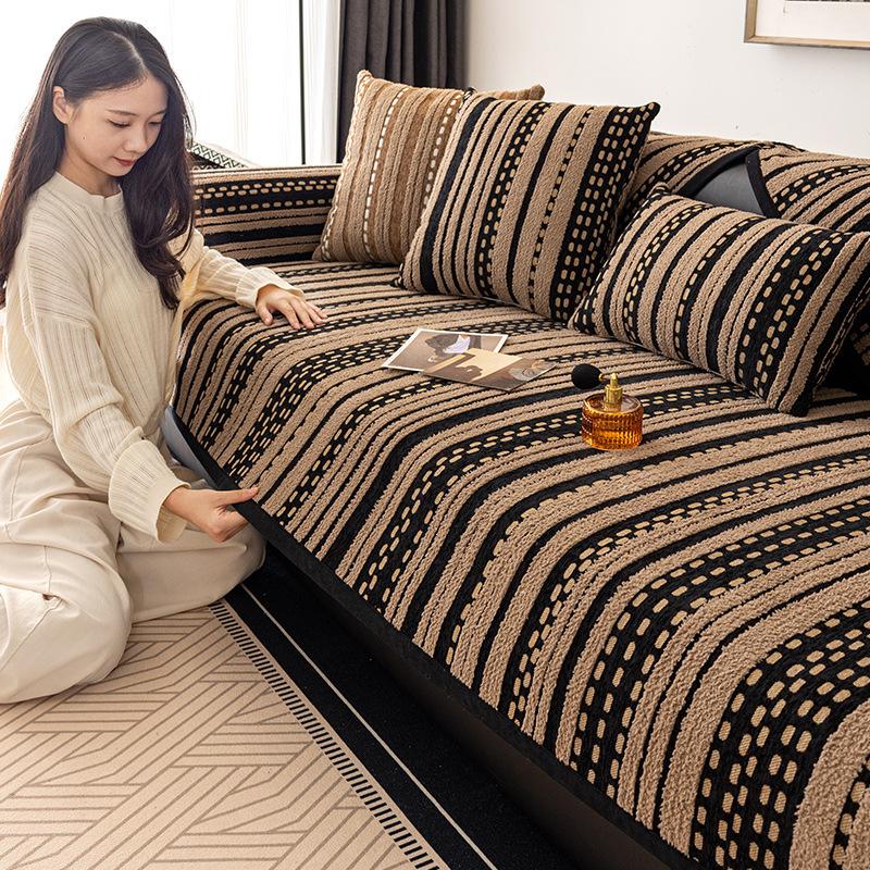 Stripe Jacquard Sofa Cushion Anti-Slip Sofa Cover For Living Room Couch Seat Cover Universal Couch Slipcover Furniture Cushion