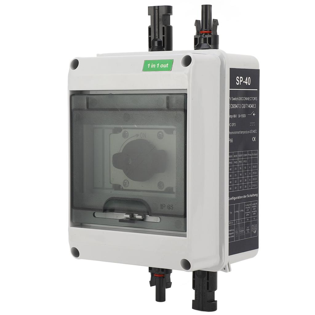 DC1000V 32A Solar DC Disconnect Switch Silver Contacts PC 1 In 1 Out PV DC Isolator Switch for Inver