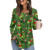 Women's Long Sleeve Tunic Loose Tops Casual Oversized Tops Pleated Tunic Button Down Casual Women's Print Tops