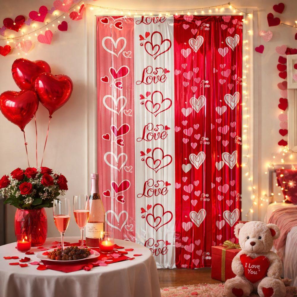 1×2 cm Valentine's Day Rain Curtain Romantic Party Curtain Wall Decor  Wedding Anniversary