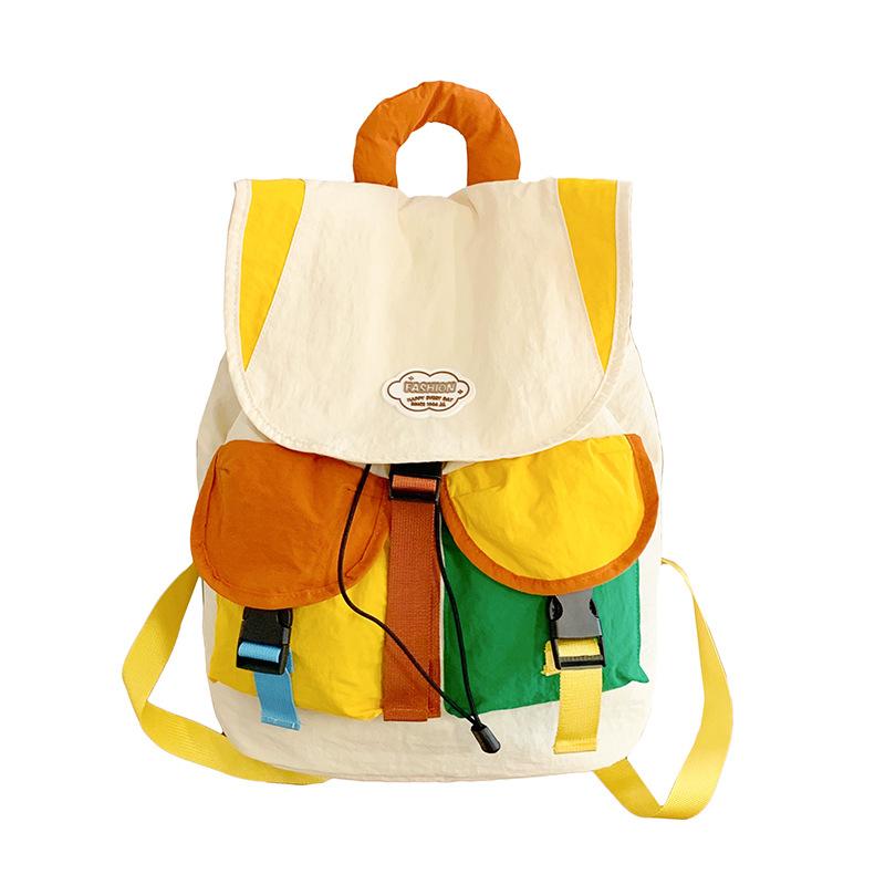 Schoolbag Summer New Children's Schoolbag College Student Travel Lightweight Contrasting Color Small Backpack Leisure Parent-child Bag Spring Outing 