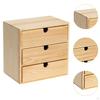Wooden Jewelry Box,Desk Office Organizer for Jewelry,3 Drawers Rustic Storage