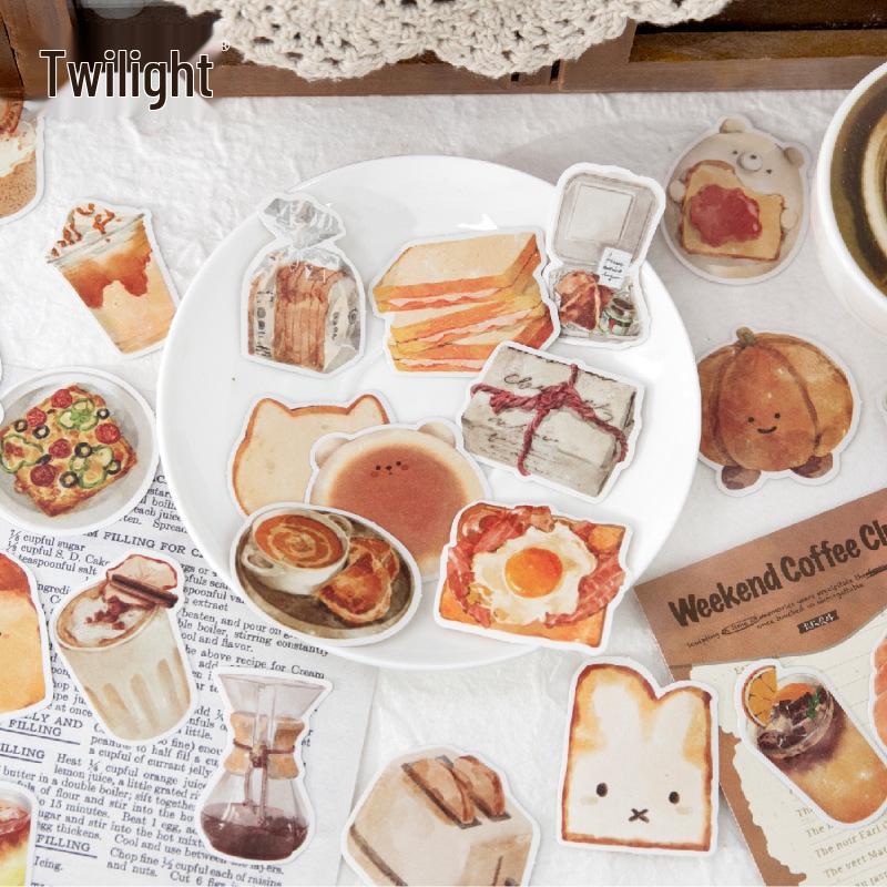 Twilight Washi Stickers: Sweet Breakfast Collection, 50 Sheets, 5 Types, Perfect for DIY.