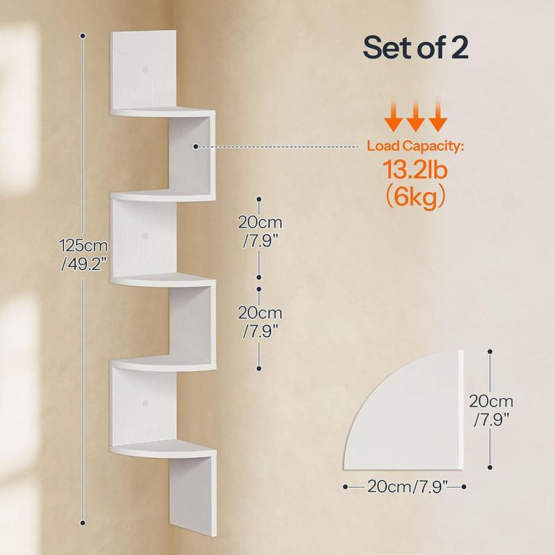 Wall-Mounted Triangular Corner Shelf Rack - Multi-Layer Kitchen Storage Bookshelf