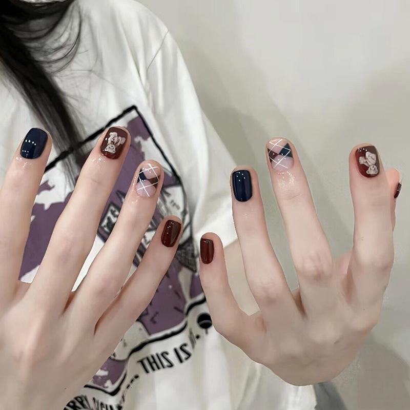 New Pearl Fragrant Style Wearing Nail Art Patch Finished Gentle White Fragrant Style Spring Manicure Fake Nail Pieces Nail Pieces for Nail Art Tools