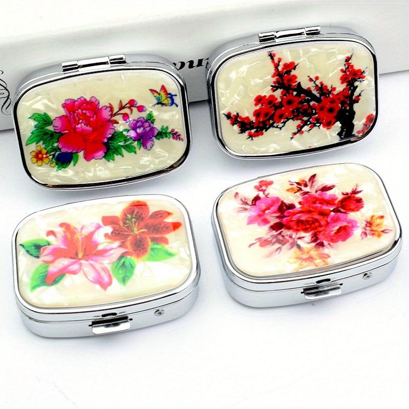 Tragbarer Reise-Essential Pillenteiler Pillenbehälter für Medikamente Organizer Metall, Schmuckkästchen, Fachaufbewahrungsbox