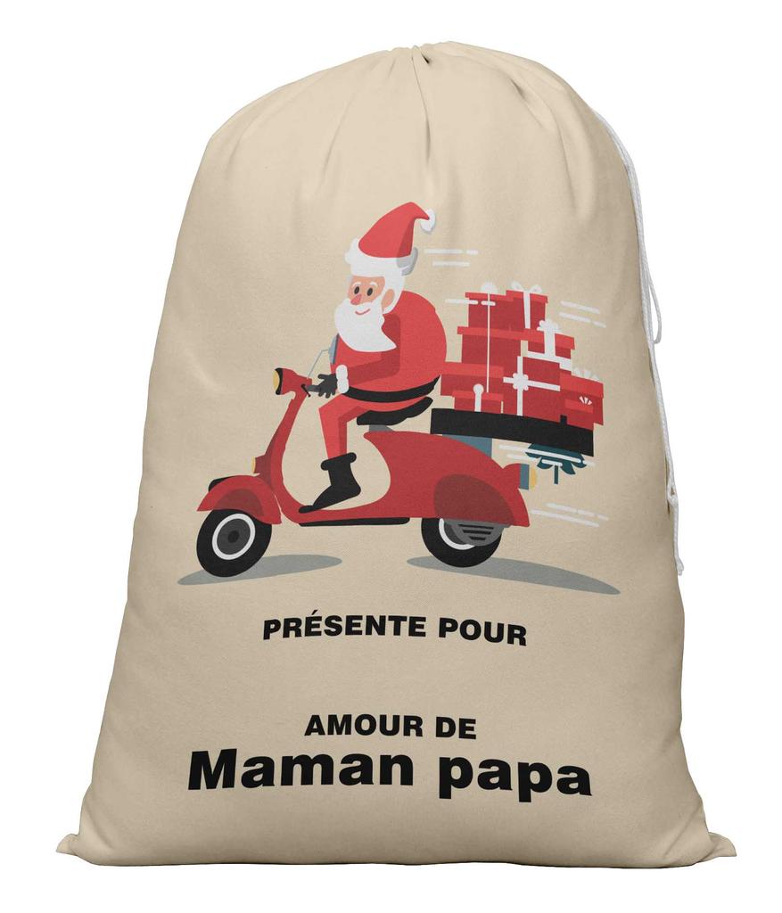 Printtoo Pack of 2 Pcs Xmas Presents Storage Bags Large Santa Gift Sack with Drawstring Christmas Party Favor 27x20 Inch