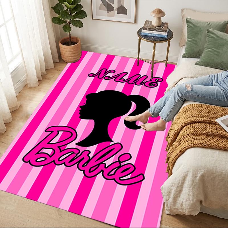 Custom Name Princess Unicorn Living Room Non-Slip Area Rug Soft Carpet for Bedroom Kids Playroom Sofa Office Home Decor Doormat