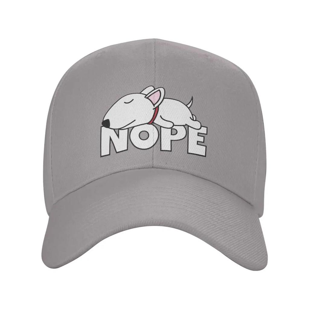 Personalized Cool Nope Bull Terrier Dog Baseball Cap Women Unisex Adjustable Adult Dad Hat Summer Sun Hat