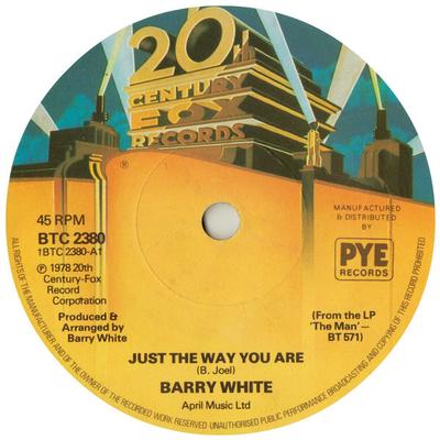7inch Record BARRY WHITE - Just The Way You Are BTC2380 20th Century Fo 1978 UK Soul/Funk Used