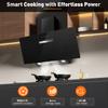 SNDOAS 90cm Range Hood A+++ 800 M³/h Drafting Power 3+ Booster Stages Touchscreen Activated with Activated Carbon Filter