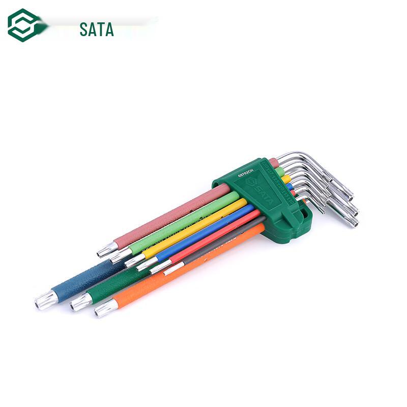SATA Rainbow Series 9-Piece Extra Long Torx Hex Key Wrench Set