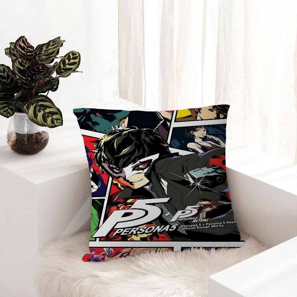 Hot Video Game Persona 5 Gaming Pillow Gifts Home Office Furnishings Bedroom Sofa Car Cushion Cover Case 45x45cm