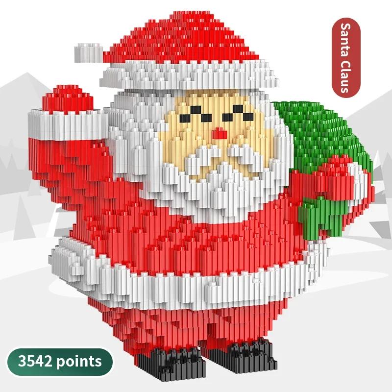 Christmas Winter Scene Building Blocks-Small Particle Children Puzzle Toy DIY Home Decoration Ornament Perfect Kids Holiday Gift