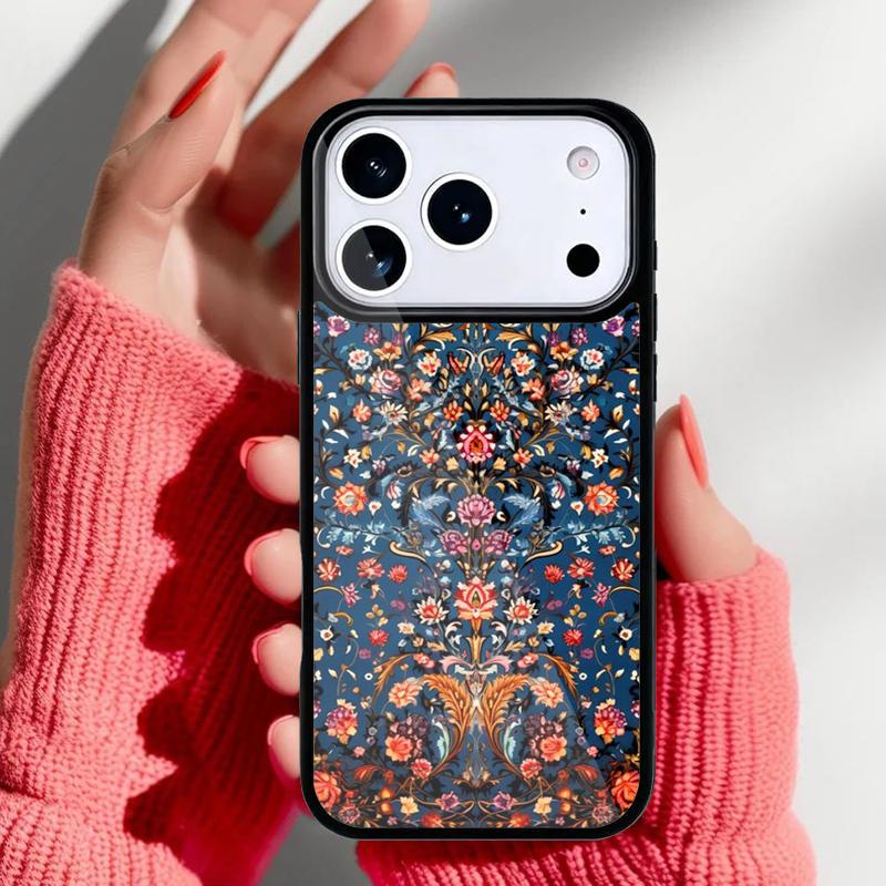 Persian Carpet Floral Phone Case for iPhone 17 Air 16e 15 14 13 Pro Max Back Cover for 12 11 Pro Coque