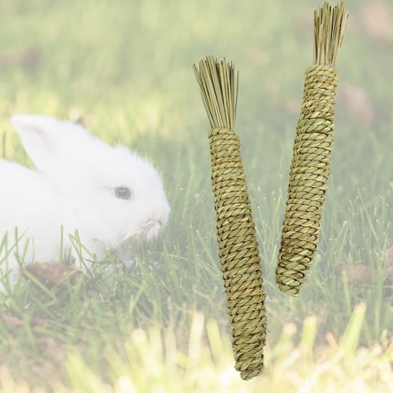 Yousheng Rabbit Toy Teeth Grinding Toy Natural Grass Hand-woven Hamster Rabbit Carrot Chew Toy Cage Accessories