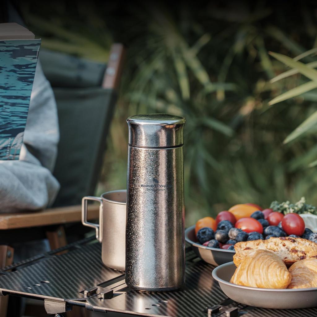 Boundless Voyage Titanium Water Vacuum Keeps Drinks Hot or Includes Tea Durable and Lightweight Titanium Compact and Portable for Everyday Outdoor and