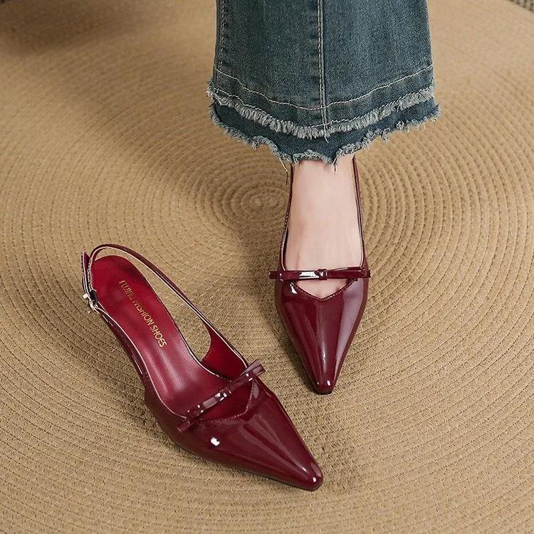 Pointed Toe Women Sandals Sexy High Heels Shoes Luxury New Slippers 2025 Summer Brand Slingback Pumps Mujer De Zapatos