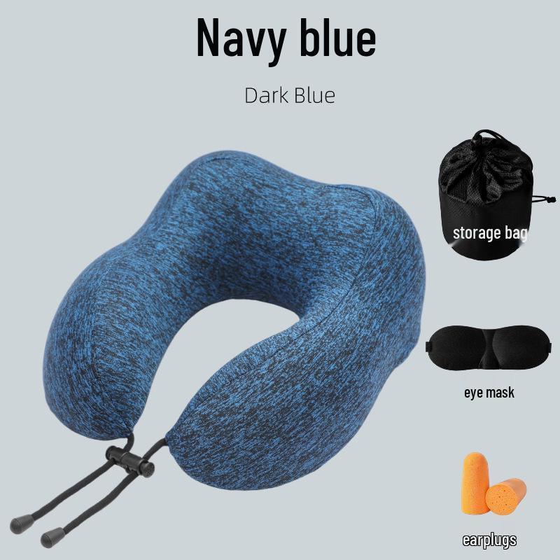 Portable U-Shaped Memory Foam Neck Support Pillow for Travel and Office