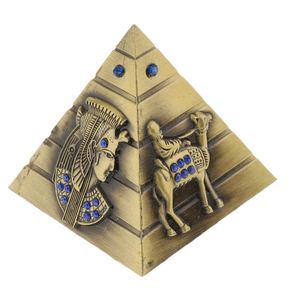 Vintage Metal Egyptian Pyramids Building Model Pyramid Statues Home Desktop Decoration Office Cafe Ornaments Travelling Souvenir