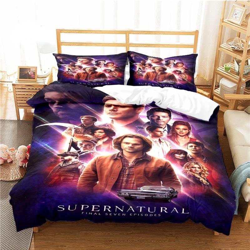 Bovennatuurlijk Patroon Dekbedovertrek Set Beddengoed voor Volwassenen Kinderen Bedset Spel Dekbedovertrek Dekbedovertrek Beddengoedset AU Single 140x210cm